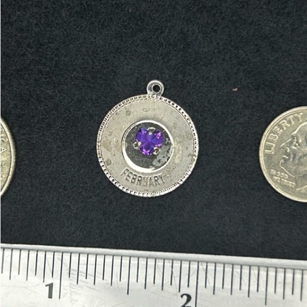 Vintage Sterling February Charm